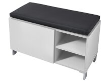 Sitzbank >Redditch< in Weiß aus Kunststoff - 80x48x39cm (BxHxT)