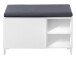 Sitzbank >Redditch< in Weiß aus Kunststoff - 80x48x39cm (BxHxT)
