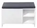 Sitzbank >Redditch< in Weiß aus Kunststoff - 80x48x39cm (BxHxT)