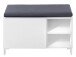 Sitzbank >Redditch< in Weiß aus Kunststoff - 80x48x39cm (BxHxT)
