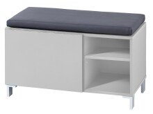 Sitzbank >Redditch< in Lichtgrau aus Kunststoff - 80x48x39cm (BxHxT)