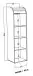 Jalousieschrank >Organizer< in Beton Silber - 45x164x40cm (BxHxT)