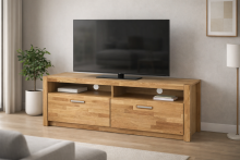 TV-Board >Leduc< in Wildeiche aus Metall - 155x58x50cm (BxHxT)