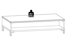 Couchtisch >Redditch I< in Alufarben aus Kunststoff - 110x35x65cm (BxHxT)