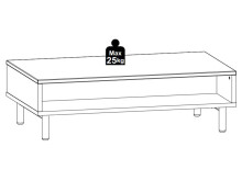 Couchtisch >Redditch I< in Alufarben aus Kunststoff - 110x35x65cm (BxHxT)
