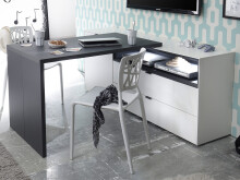 Sideboard >Shayla III< in Weiß matt Lack - 240x77x41cm (BxHxT)