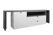 Sideboard >Shayla III< in Weiß matt Lack - 240x77x41cm (BxHxT)