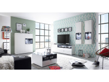 Couchtisch >Shayla I< in Weiß matt Lack aus Glas - 70x40x69cm (BxHxT)