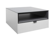 Couchtisch >Shayla I< in Weiß matt Lack aus Glas - 70x40x69cm (BxHxT)