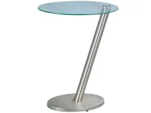 Beistelltisch >Burk< in Edelstahlfarben aus Glas -...