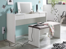 Schminktisch >Layne< in Weiß - 125x47x42cm...