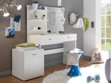 Schminktisch >Skive< in Weiß - 132x145x43cm...