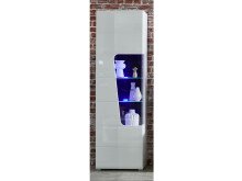 Vitrine >Filmer I< in Weiß/Hochglanz - 62x205x37cm (BxHxT)