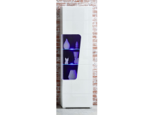 Vitrine >Filmer< in Weiß/Hochglanz aus Metall - 62x205x37cm (BxHxT)