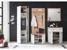 Garderobenschrank >Greifswald< in Weiß - 60x198x38cm (BxHxT)