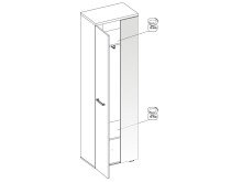 Garderobenschrank >Greifswald< in Weiß - 60x198x38cm (BxHxT)