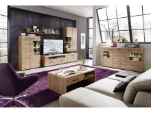Couchtisch >Filmer< in Artisan Eiche Nachbildung aus Metall - 110x40x65 (BxHxT)