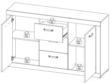 Sideboard >Ingmar< in Betonoxid - 147x88x37cm (BxHxT)