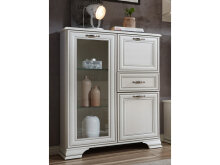 Highboard >Valeria< in Used White aus Glas -...