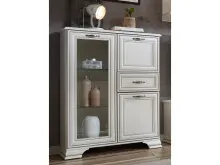 Highboard >Valeria< in Used White aus Glas -...