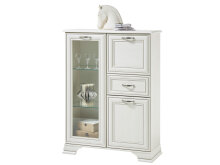 Highboard >Valeria< in Used White aus Glas - 94x126x38cm (BxHxT)