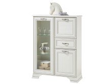 Highboard >Valeria< in Used White aus Glas -...