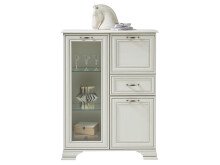 Highboard >Valeria< in Used White aus Glas - 94x126x38cm (BxHxT)