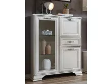 Highboard >Valeria< in Used White aus Glas -...