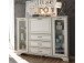 Highboard >Valeria< in Used White aus Glas - 154x125x38cm (BxHxT)