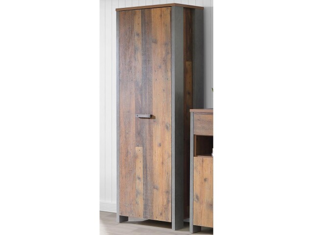 Garderobenschrank >Celon< in Old Wood Vintage - 67x201,5x41,6cm (BxHxT)