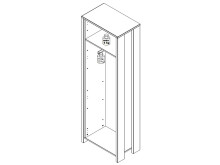 Garderobenschrank >Celon< in Old Wood Vintage - 67x201,5x41,6cm (BxHxT)