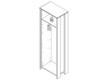 Garderobenschrank >Celon< in Old Wood Vintage - 67x201,5x41,6cm (BxHxT)
