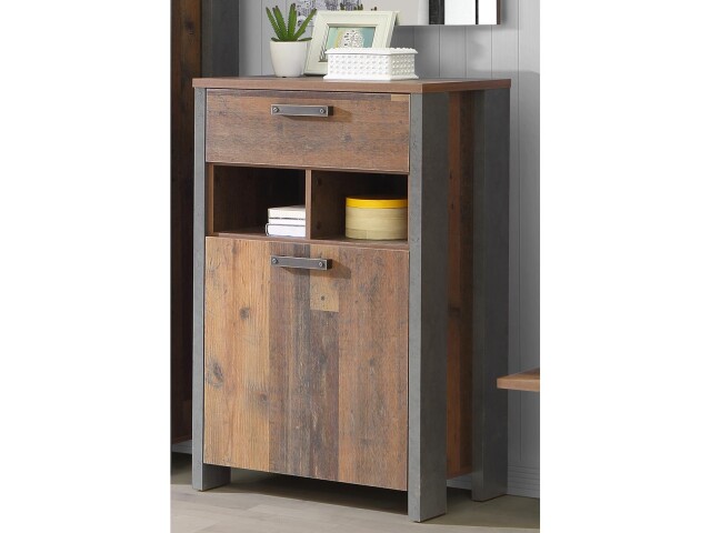 Schuhschrank >Celon< in Old Wood Vintage - 67x105,5x41,6cm (BxHxT)