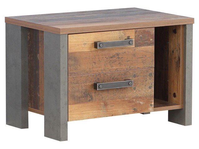 Nachtkonsole >Celon< in Old Wood Vintage - 62x41,5x41,6cm (BxHxT)