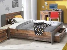Bett in Schwarz - 60x90,5x204,9cm (BxHxT)