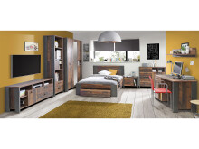 Bett in Schwarz - 60x90,5x204,9cm (BxHxT)