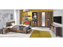 Bett in Schwarz - 60x90,5x204,9cm (BxHxT)