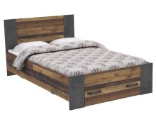 Bett >Celon< in Old Wood Vintage - 145,1x90,5x204,9cm (BxHxT)