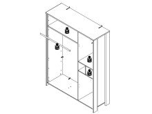 Drehtürenschrank >Celon< in Old Wood Vintage - 156,4x204,7x52,3cm (BxHxT)