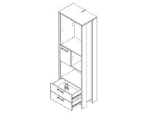Regal >Celon< in Old Wood Vintage - 67x204,7x41,6cm (BxHxT)
