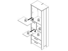 Regal >Celon< in Old Wood Vintage - 67x204,7x41,6cm (BxHxT)