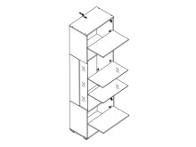 Wohnwand >Filmer< in Weiß matt Weiß-Hochglanz aus Metall - 322x205x47cm (BxHxT)