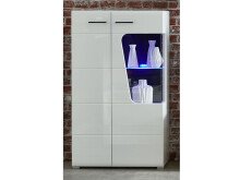 Wohnwand >Filmer< in Weiß matt Weiß-Hochglanz aus Metall - 322x205x47cm (BxHxT)