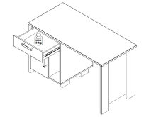 Schreibtisch >Celon< in Old Wood Vintage - 126,5x73,5x60cm (BxHxT)