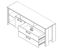 TV-Board >Celon< in Old Wood Vintage - 161x63,9x41,6cm (BxHxT)