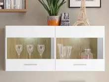 Wohnwand >Natalie< in Weiß aus Glas -...