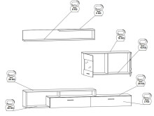 Wohnwand >Natalie< in Weiß aus Glas - 265x192x42cm (BxHxT)