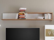 Wohnwand >Natalie< in Weiß aus Glas - 265x192x42cm (BxHxT)