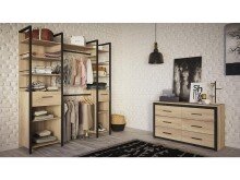 Kleiderschrank >Roseville< in Kronberg Eiche Nachbildung aus Kunststoff