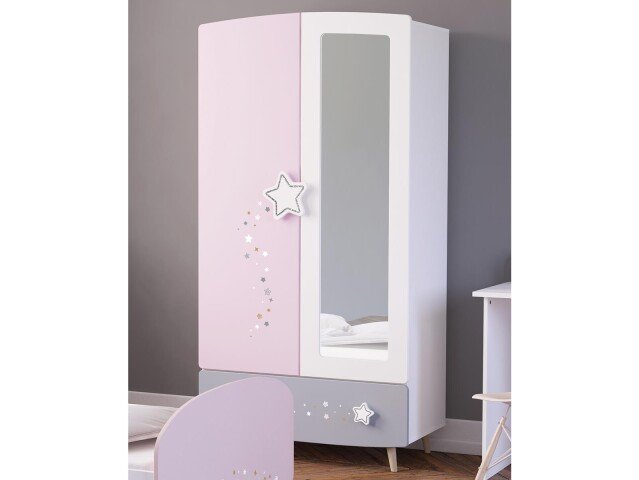 Drehtürenschrank >Savannah< in Weiß - 95x186,8x51,5cm (BxHxT)